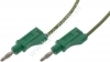 2114-100-GN  Przewód z 2 wtykami prostymi Ø4mm z dodatkowym gniazdem 4mm, silikon 2,50 mm2, izolacja wzmocniona, dł. 100 cm, zielony, ELECTRO-PJP, 2114100GN